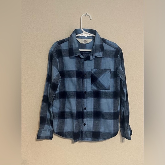 H&M Other - H&M Blue Plaid Kids Button Down Shirt